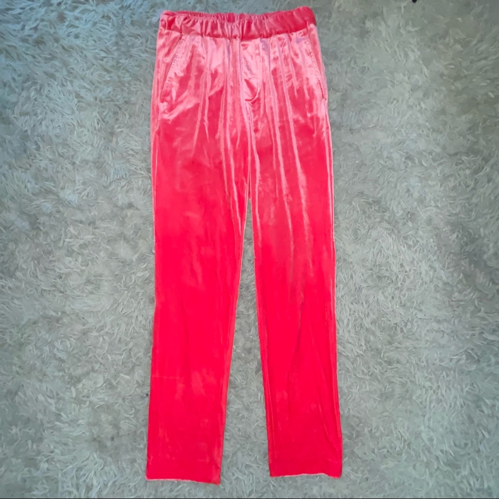 Pink velvet pants
